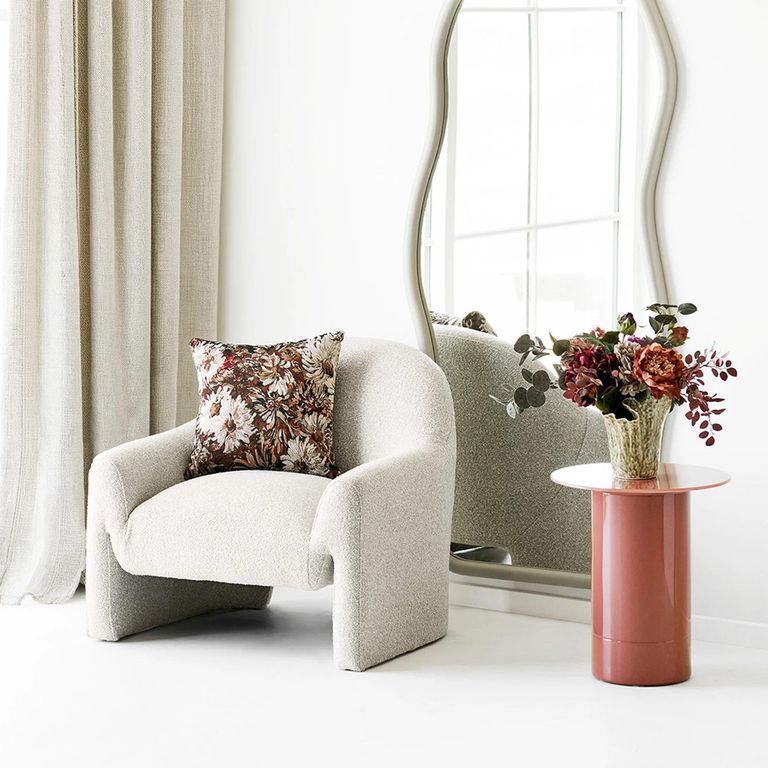 Florens Side Table - Round - Cylindrical Base - Warm Rose