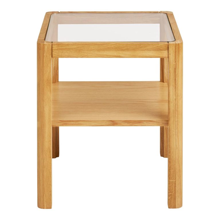 Lourmarin Side Table - Square - Natural - Glass and Oak