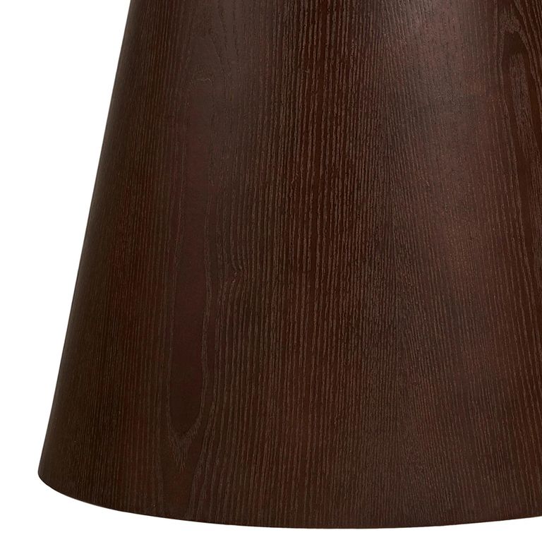 Orvieto Side Table - Round - Dark Brown - Rippled Glass and Wood