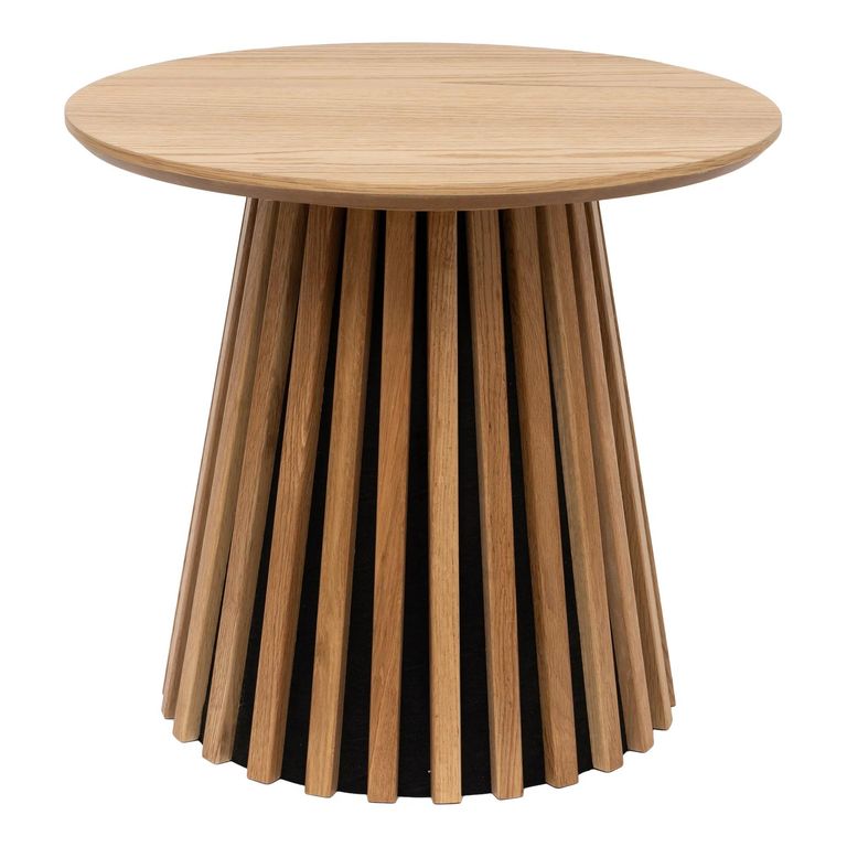 Osaka Oak Side Table - Round - Slatted Base - Natural