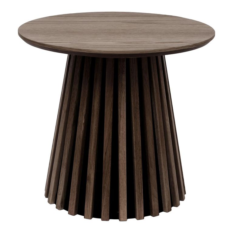 Osaka Oak Side Table - Round - Slatted Base - Smoked