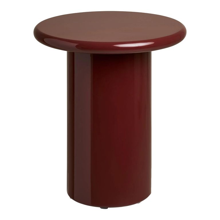 Otago Side Table - Round - Cylindrical Base - Burgundy