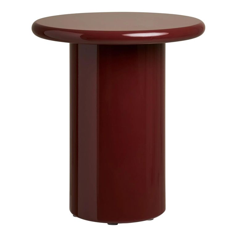 Otago Side Table - Round - Cylindrical Base - Burgundy