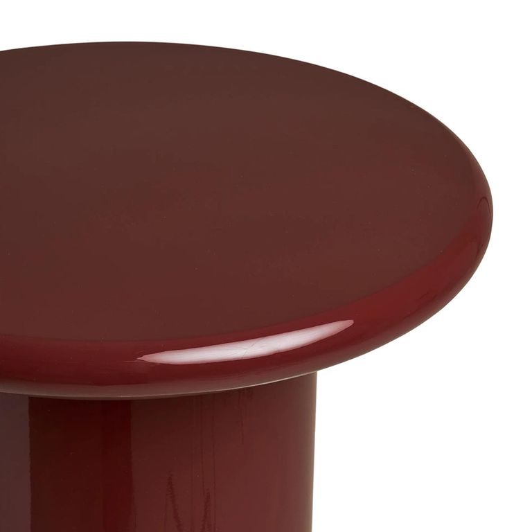 Otago Side Table - Round - Cylindrical Base - Burgundy
