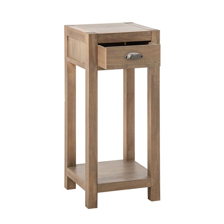 Blois Tall Side Table - 1 Drawer - Natural - Pinewood
