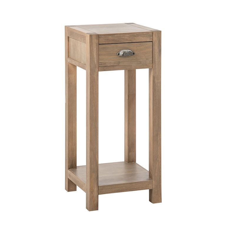 Blois Tall Side Table - 1 Drawer - Natural - Pinewood