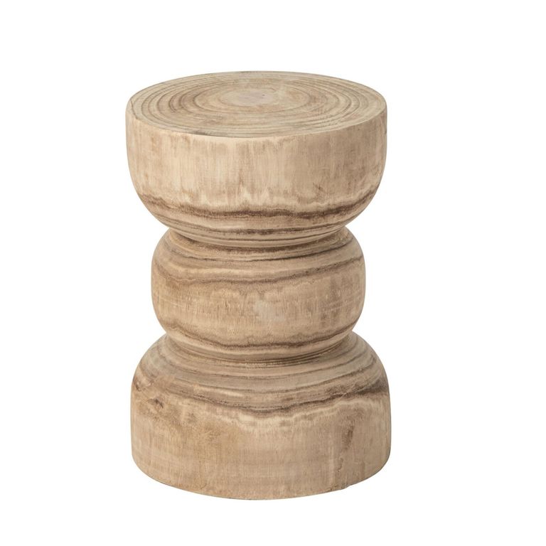 Leo Paulownia Side Table - Round - Natural - Wooden