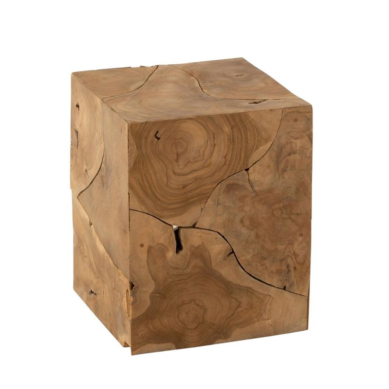 Puzzle Cube Side Table - Square - Natural - Teak Wood