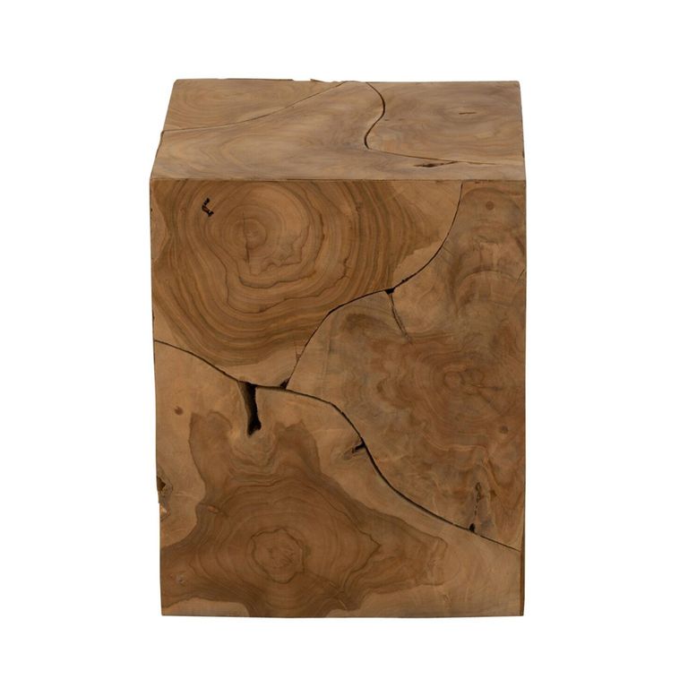 Puzzle Cube Side Table - Square - Natural - Teak Wood