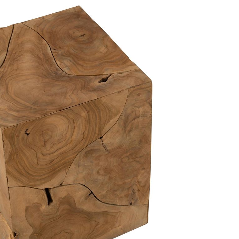 Puzzle Cube Side Table - Square - Natural - Teak Wood