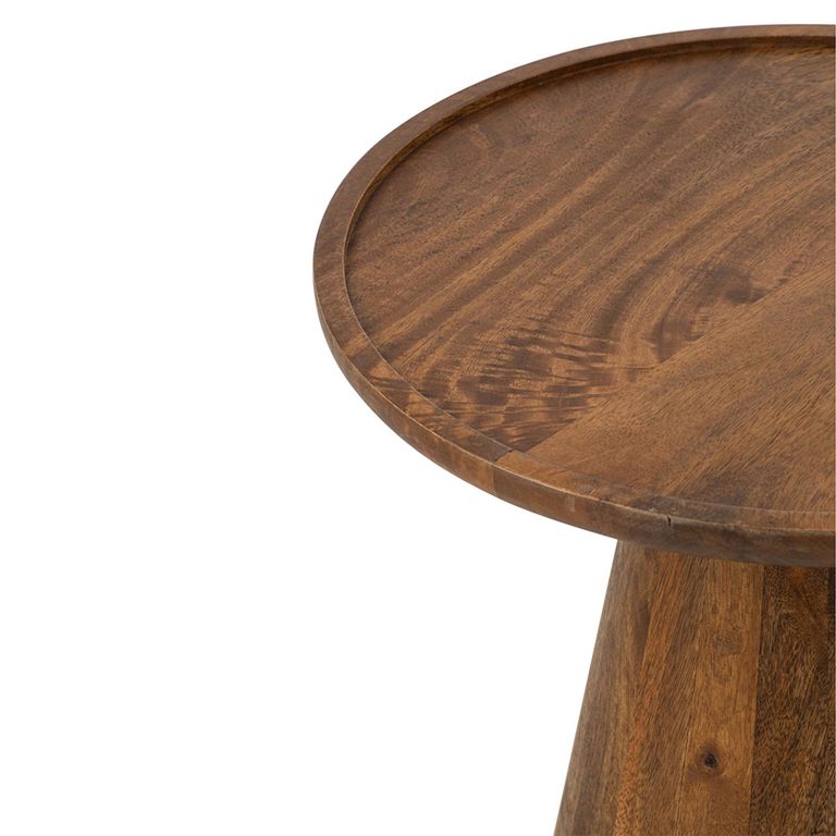 Side Table - Set of 3 - Round - Cone Base - Natural - Mango Wood