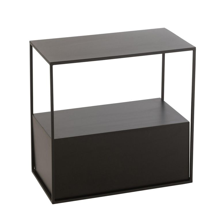 Side Table - with Open Shelf - Black - Metal