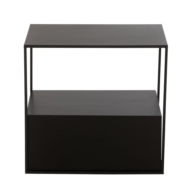 Side Table - with Open Shelf - Black - Metal