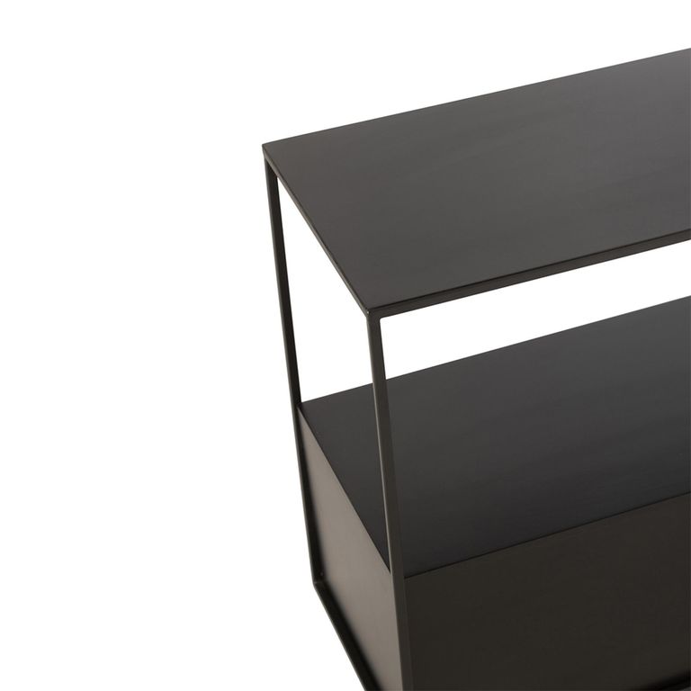 Side Table - with Open Shelf - Black - Metal