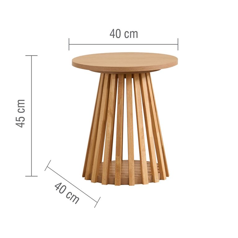 Kylo Oak Lamp Table - Round - Slatted Base