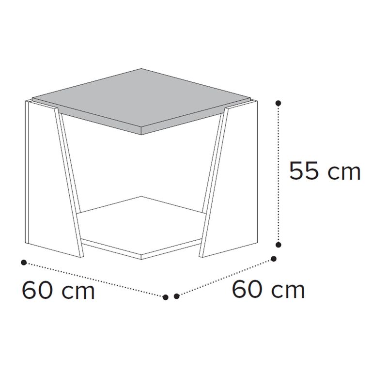 Fidia Italian Side Table - Square - Fluted - Emperador Taupe - Marquinia Marble Effect Top