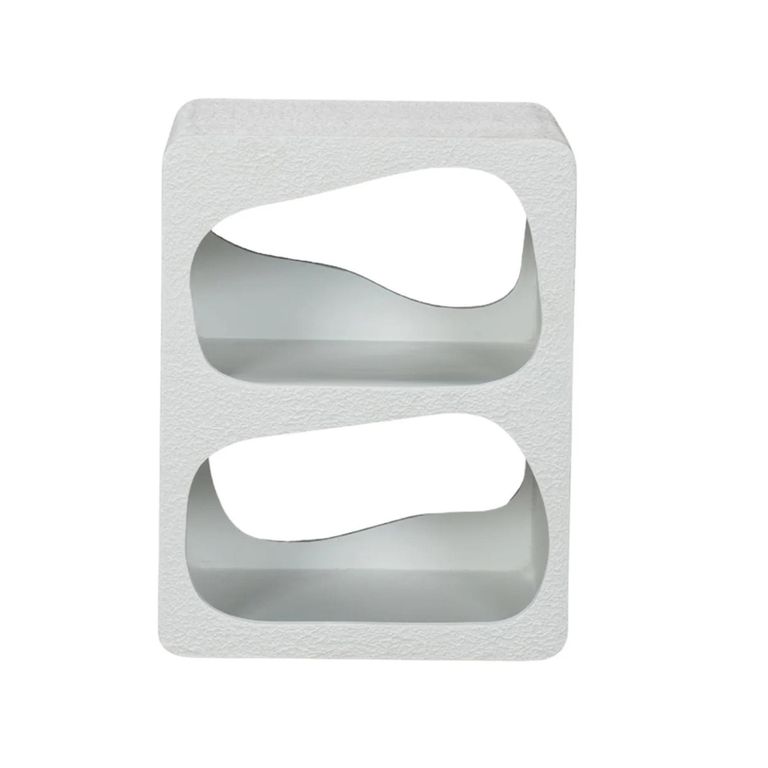 Geo White Block Side Table