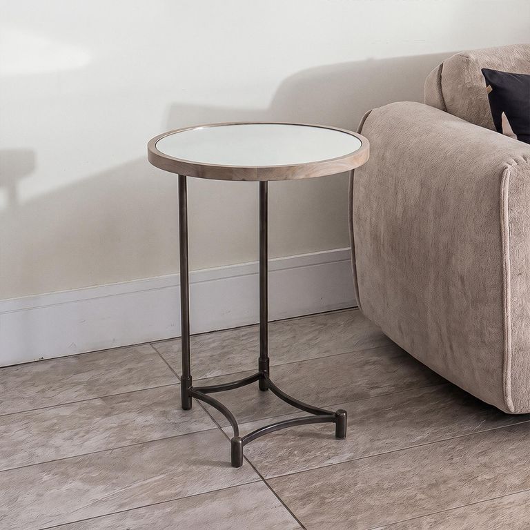 Supper Mango Wood Metal Round Table
