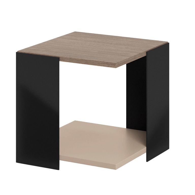 Prestige Italian Square Side Table - Urban Velvet and Rich Tobacco