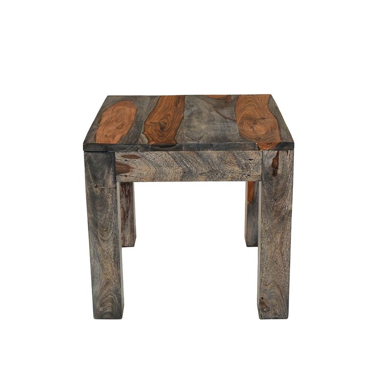 Cube Goa Petite Lamp Table - Square - Rustic Sheesham