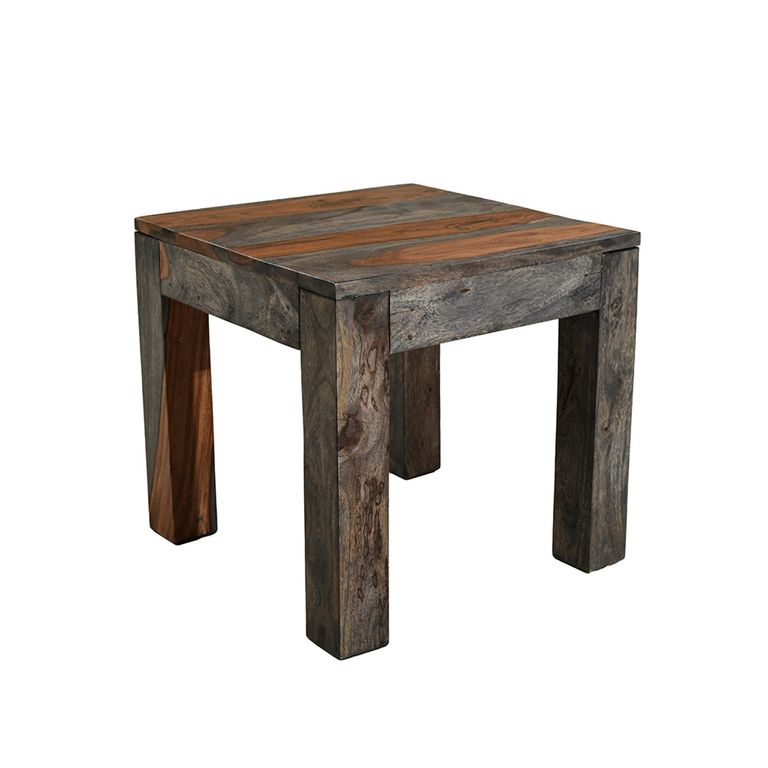 Cube Goa Petite Lamp Table - Square - Rustic Sheesham