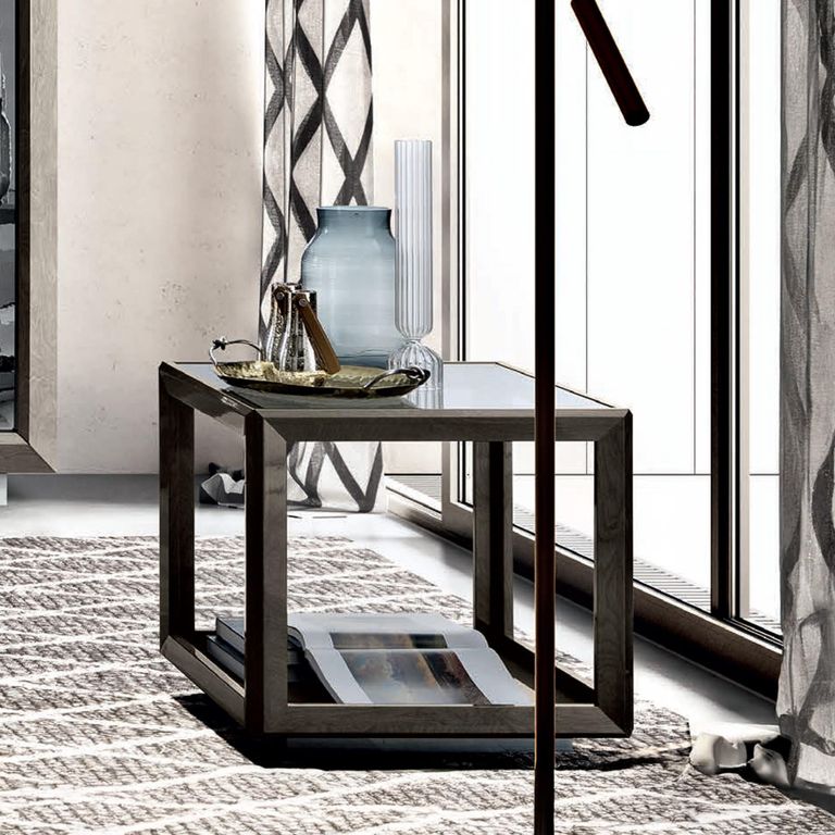 Elite Italian Square Side Table - Silver Birch