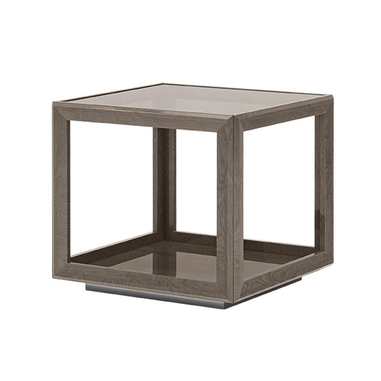 Elite Italian Square Side Table - Silver Birch