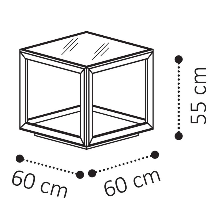 Elite Italian Square Side Table - Silver Birch