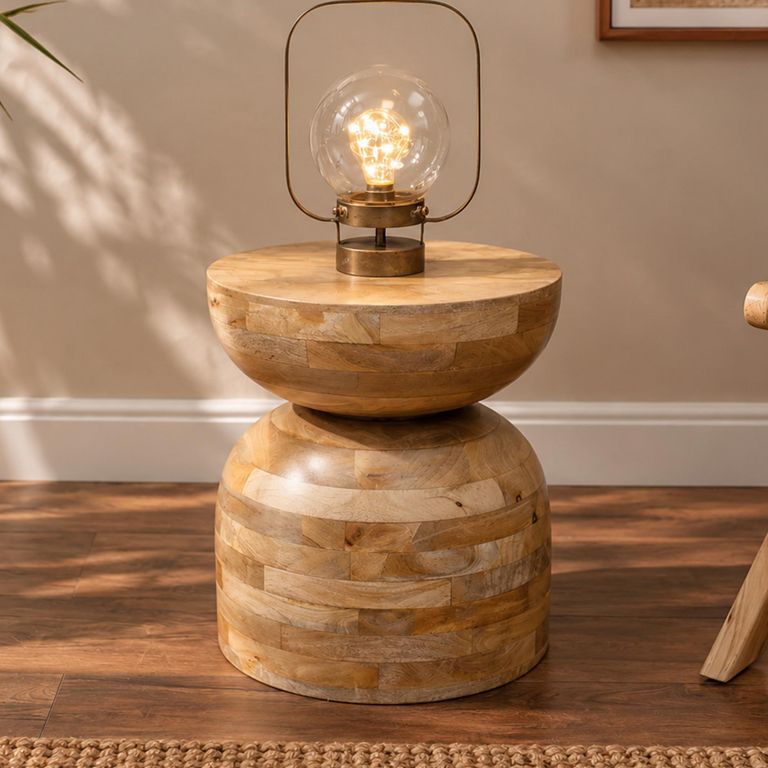 Wooden Small Round Side Table