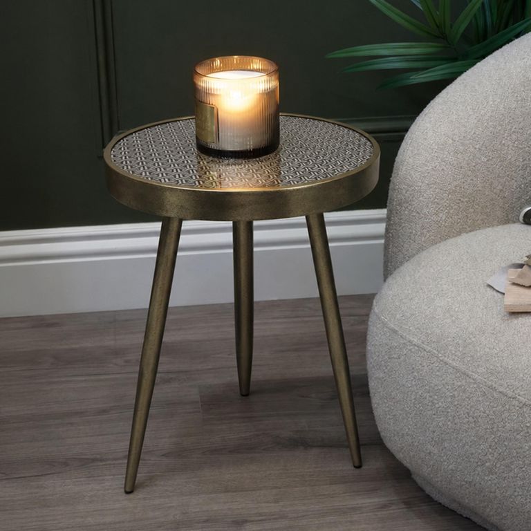Adelina Sleek Distressed Side Table