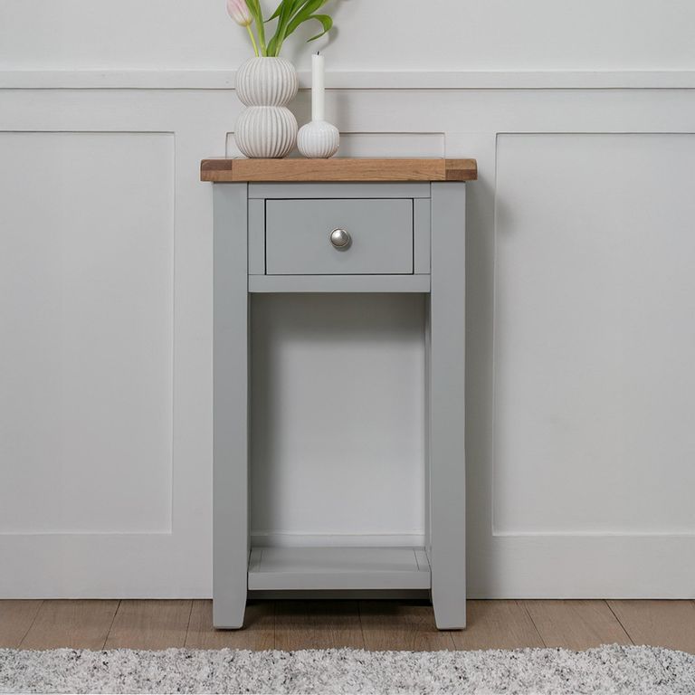 Melbourne French Grey Painted 1 Drawer Side Table