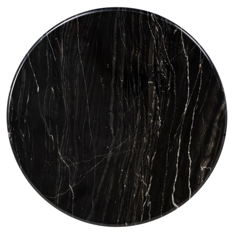 Bancroft Black Marble Round End Table