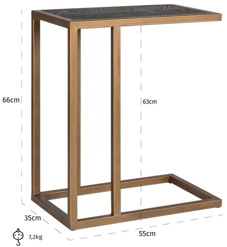 Blackbone Black and Brass Sofa Table