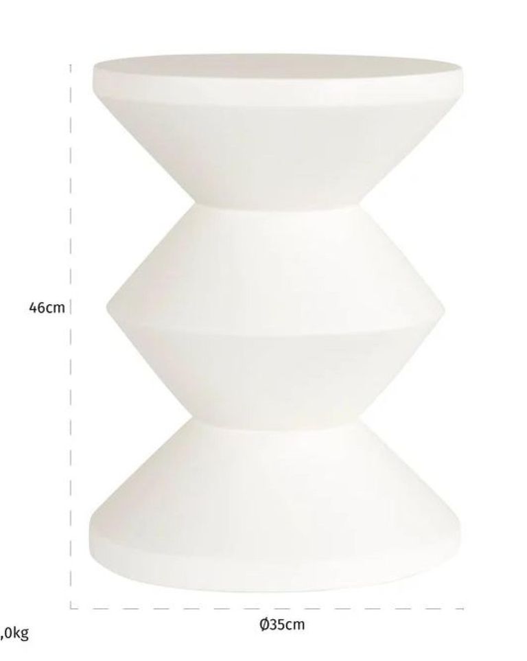 Bloomstone White Lime Plaster Round End Table