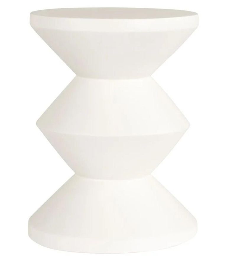 Bloomstone White Lime Plaster Round End Table