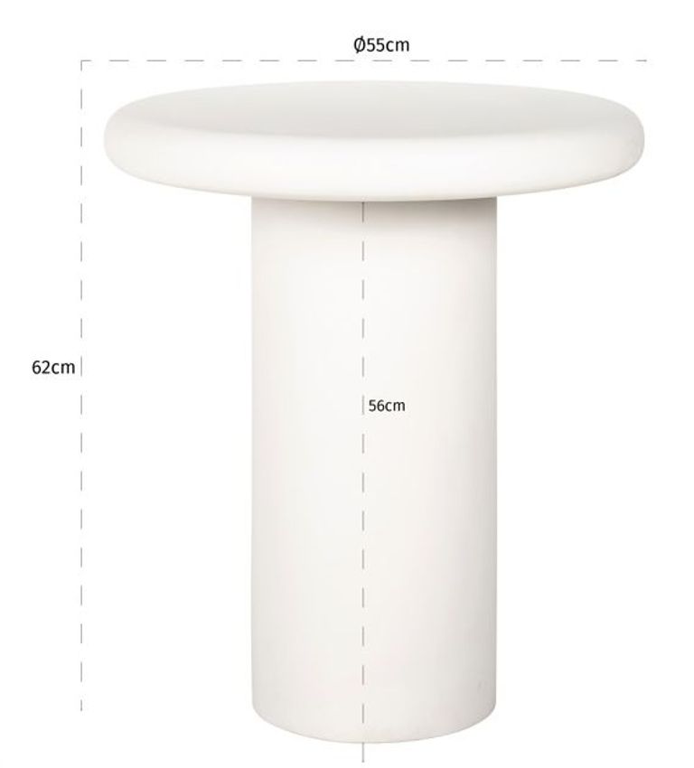 Bloomstone White Lime Plaster Round Side Table