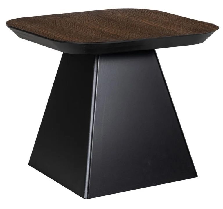 Bonvoy Brown Oak Modern Edge Square End Table