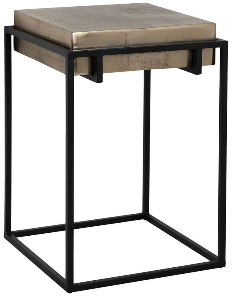 Calloway Champagne Gold Square Side Table