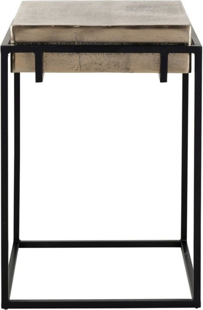 Calloway Champagne Gold Square Side Table