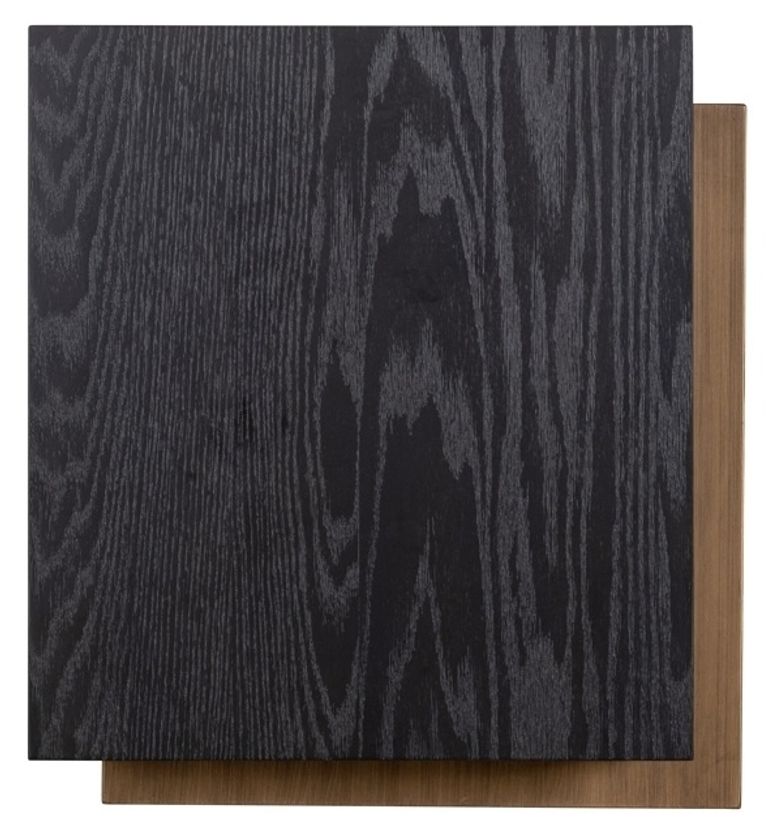 Cambon Dark Oak and Brass Layered Side Table