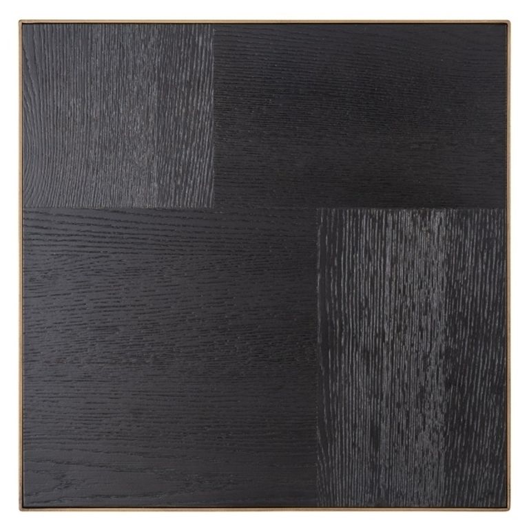 Cambon Dark Oak and Brass Square Side Table