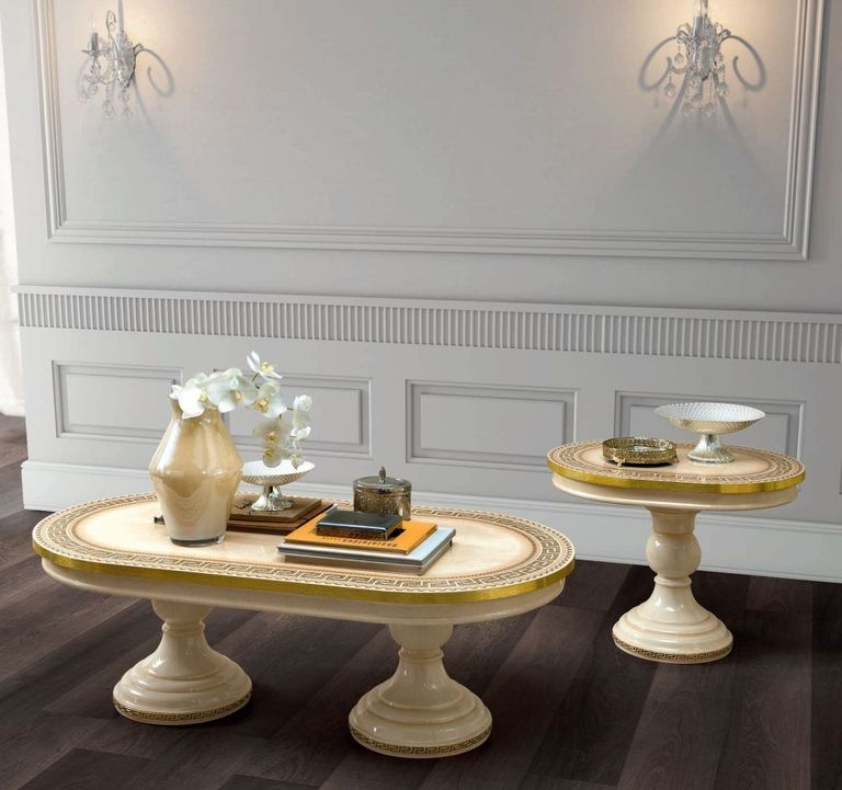 Aida Lamp Table - Oval - Ivory