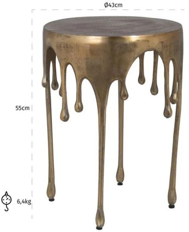 Carly Brushed Gold Round Side Table