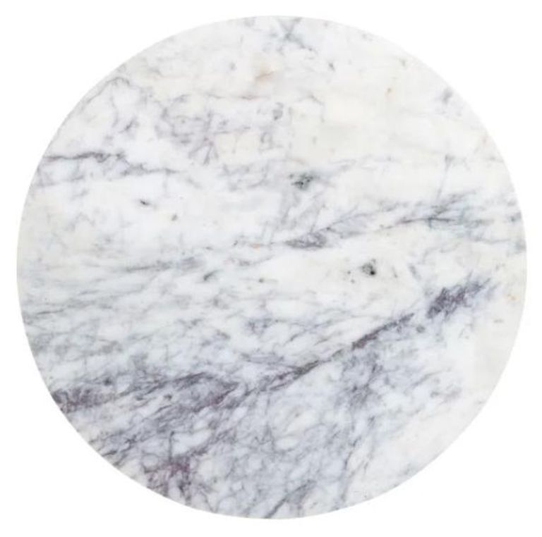 Celine Gold and White Marble Round Side Table