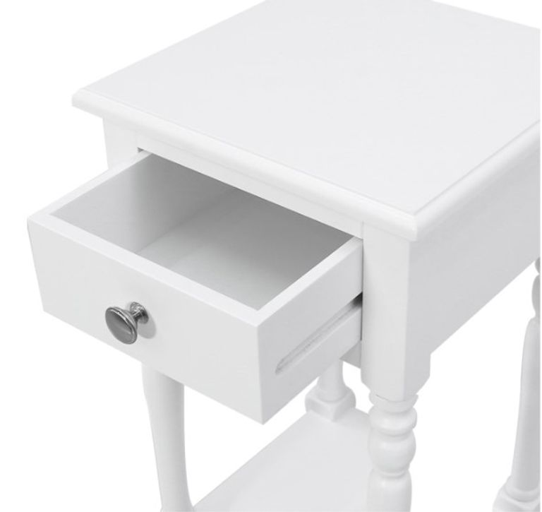Delta Telephone Table - 1 Drawer - White