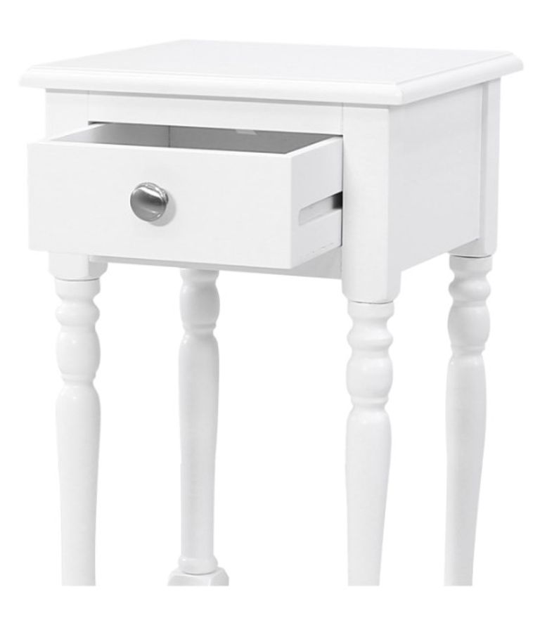 Delta Telephone Table - 1 Drawer - White