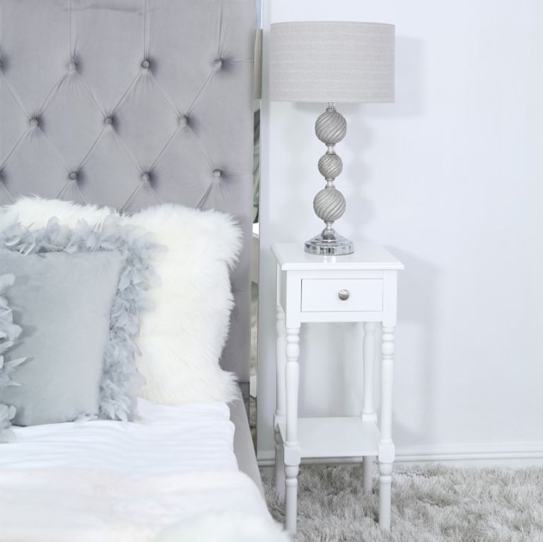 Delta Telephone Table - 1 Drawer - White