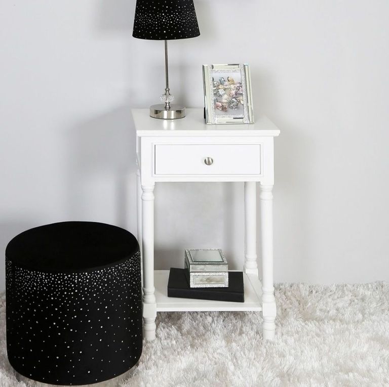 Delta Telephone Table - 1 Drawer - White