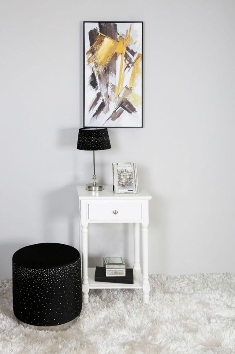 Delta Telephone Table - 1 Drawer - White