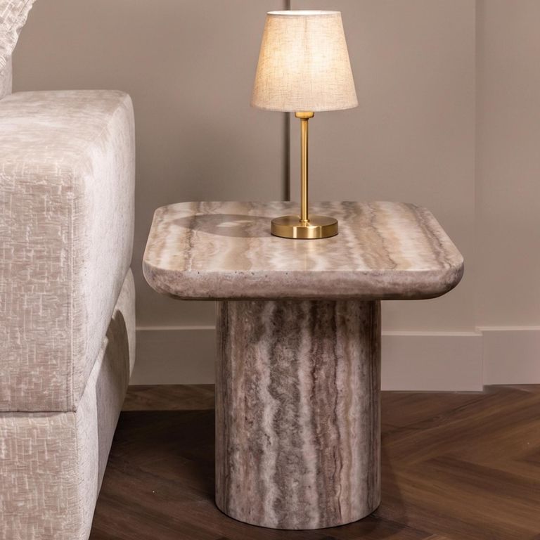 Dulce End Table - Grey - Marble